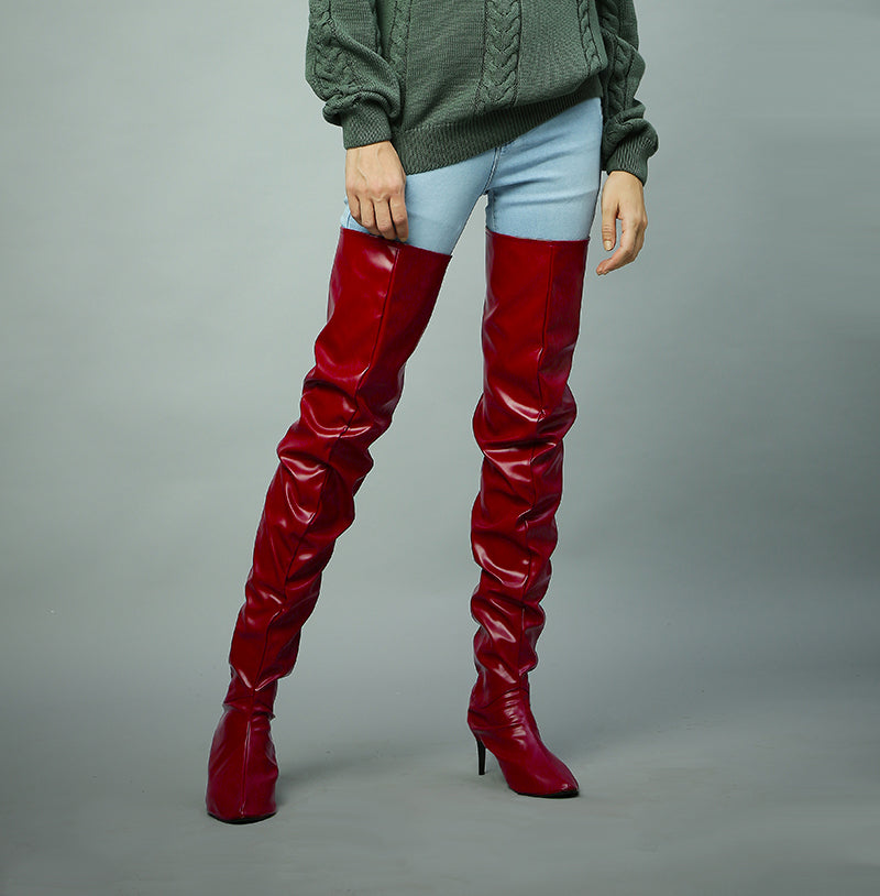 "Maroon Ice" thigh high swaps