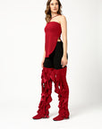 "Zombie" Maroon thigh high swaps