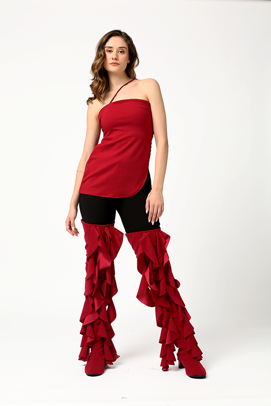 "Zombie" Maroon thigh high swaps