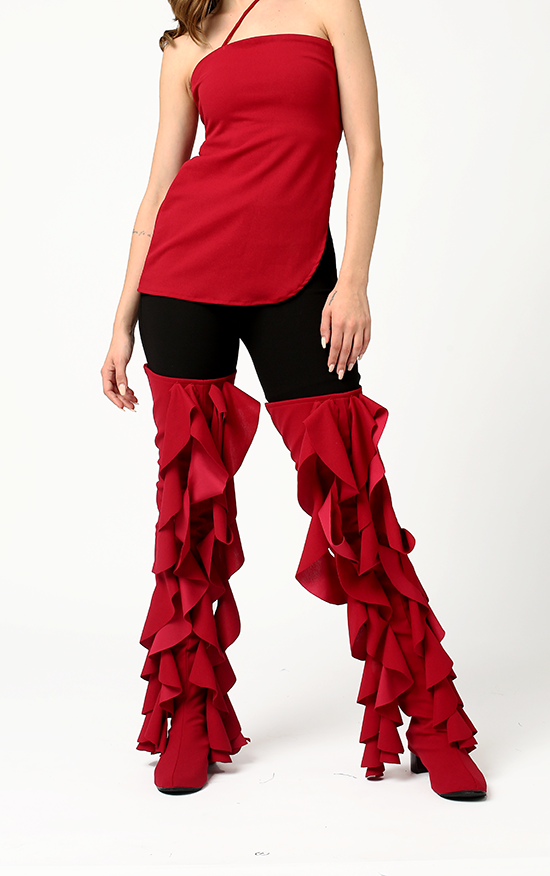 "Zombie" Maroon thigh high swaps