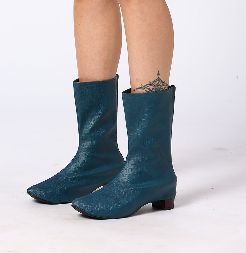 Blue clearance short boots