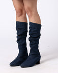 Denim slouchy boot swaps