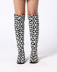 Black and white embroidered boot swaps