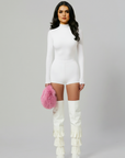 "Tahiti" White thigh high boot swaps