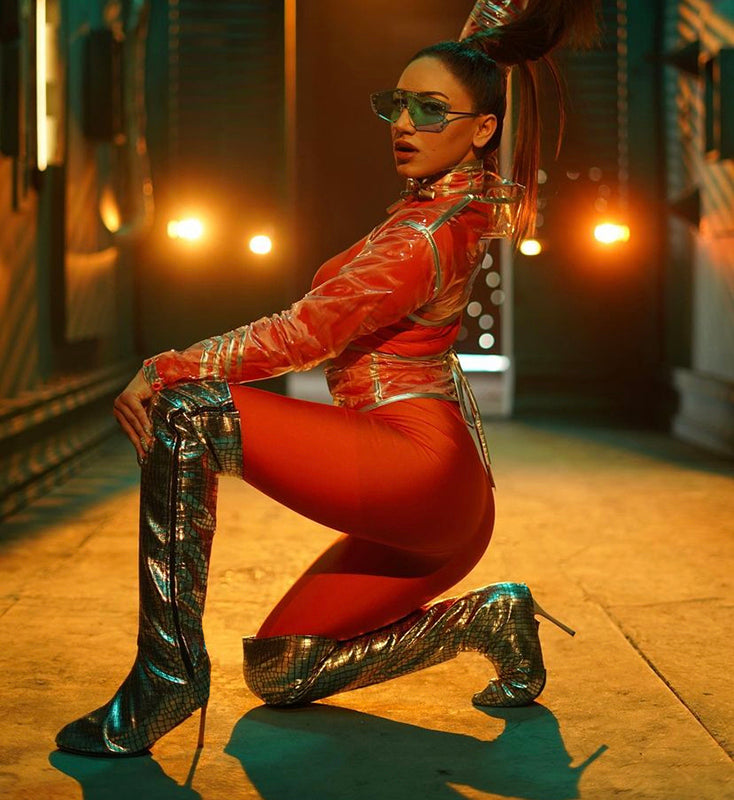 Silver knee high boots – Hogwash Official