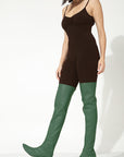 "Evergreen" green thigh high boot swaps