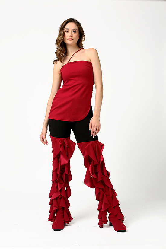 &quot;Zombie&quot; Maroon thigh high swaps