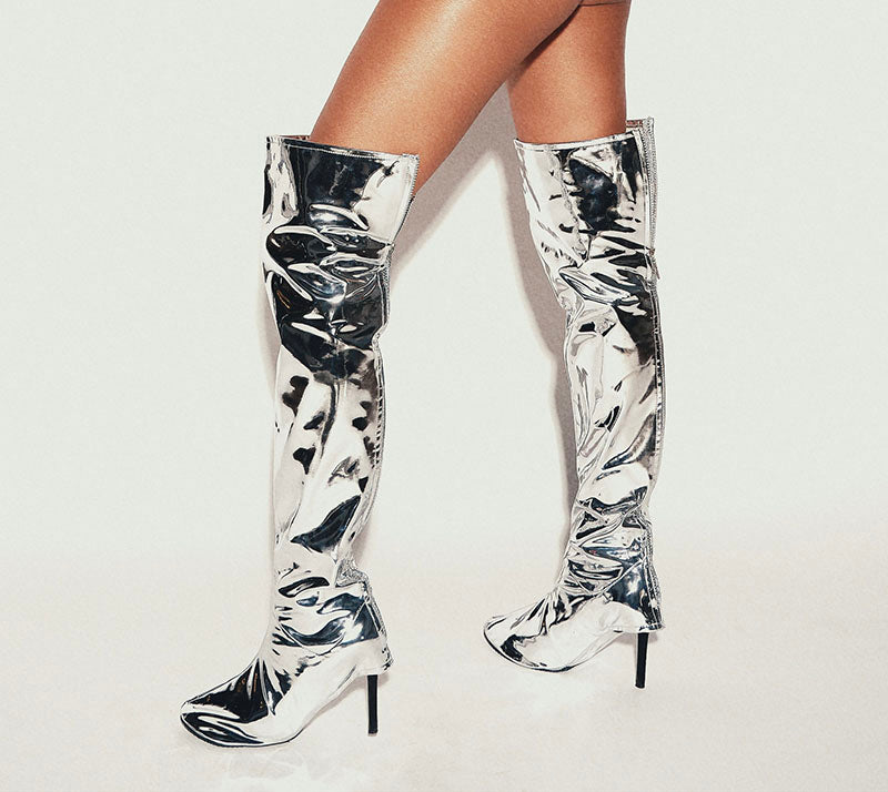 Silver boots hotsell with stars