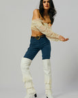 "Tahiti" White thigh high boot swaps