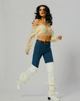 "Tahiti" White thigh high boot swaps