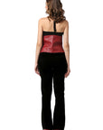 Maroon faux leather corset belt
