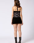 All over embroidered corset belt with metal buckles