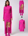 Pink power net dress and skirt combo