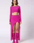 Pink power net skirt